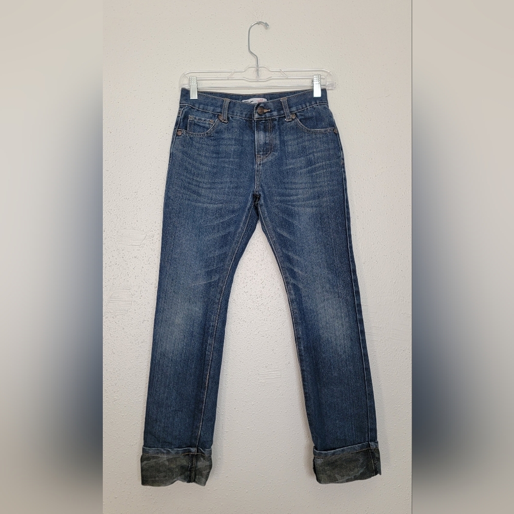 Epic Threads Slim Straight Cuffed Camo Blue Denim Jeans